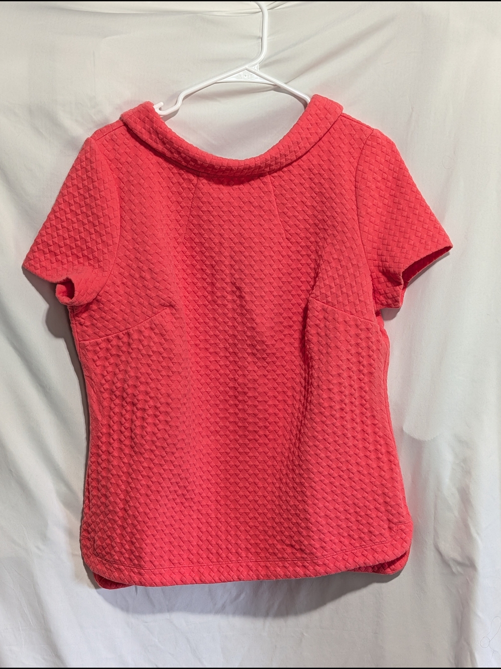 Boden Coral Pink Textured Short-Sleeve Top